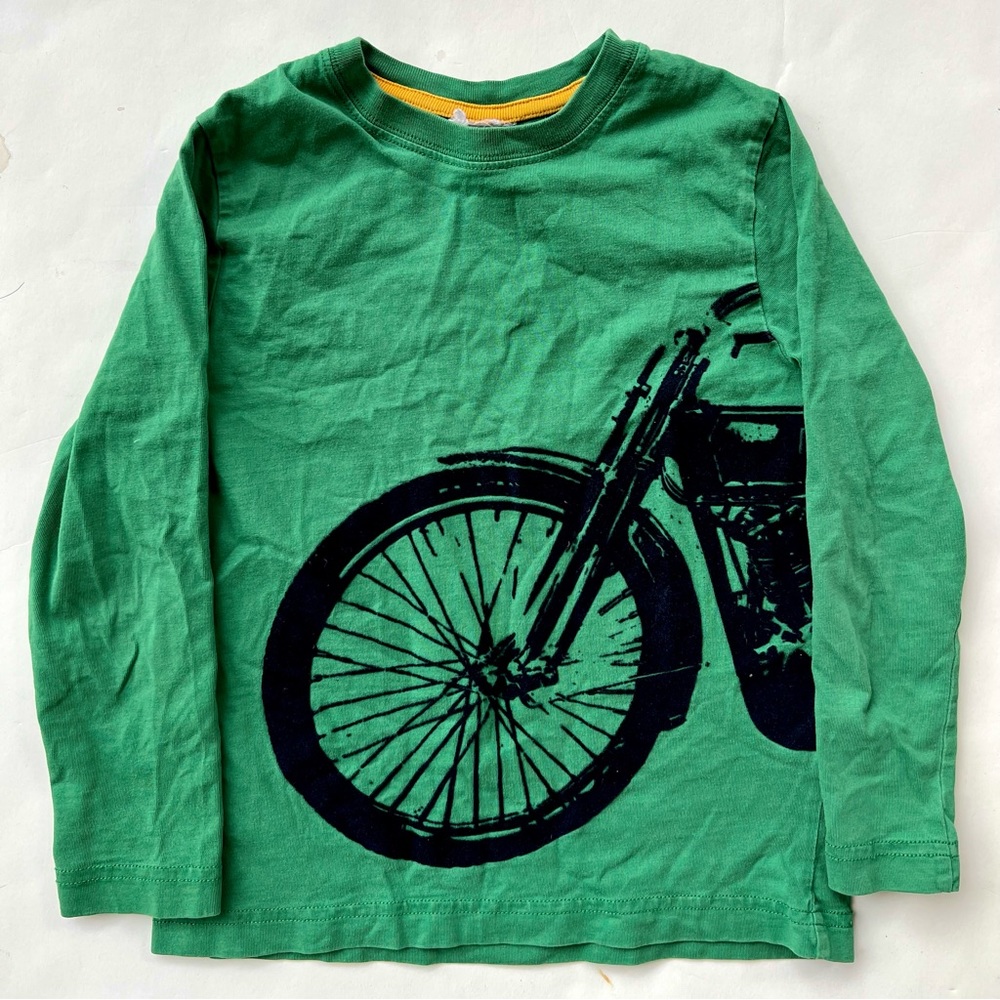 Mini Boden navy flocking motorcycle graphic tee size 5-6